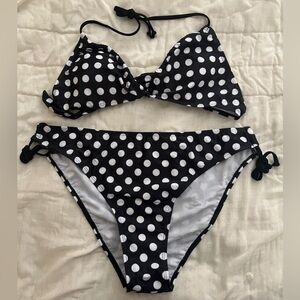 Women’s Black and White Polka Dot Bikini